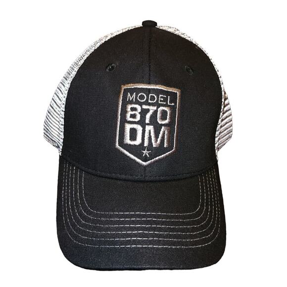 Remington Gun Makers Model 870 DM Black Gray Mesh Snapback Baseball Hat NEW - Picture 1 of 5